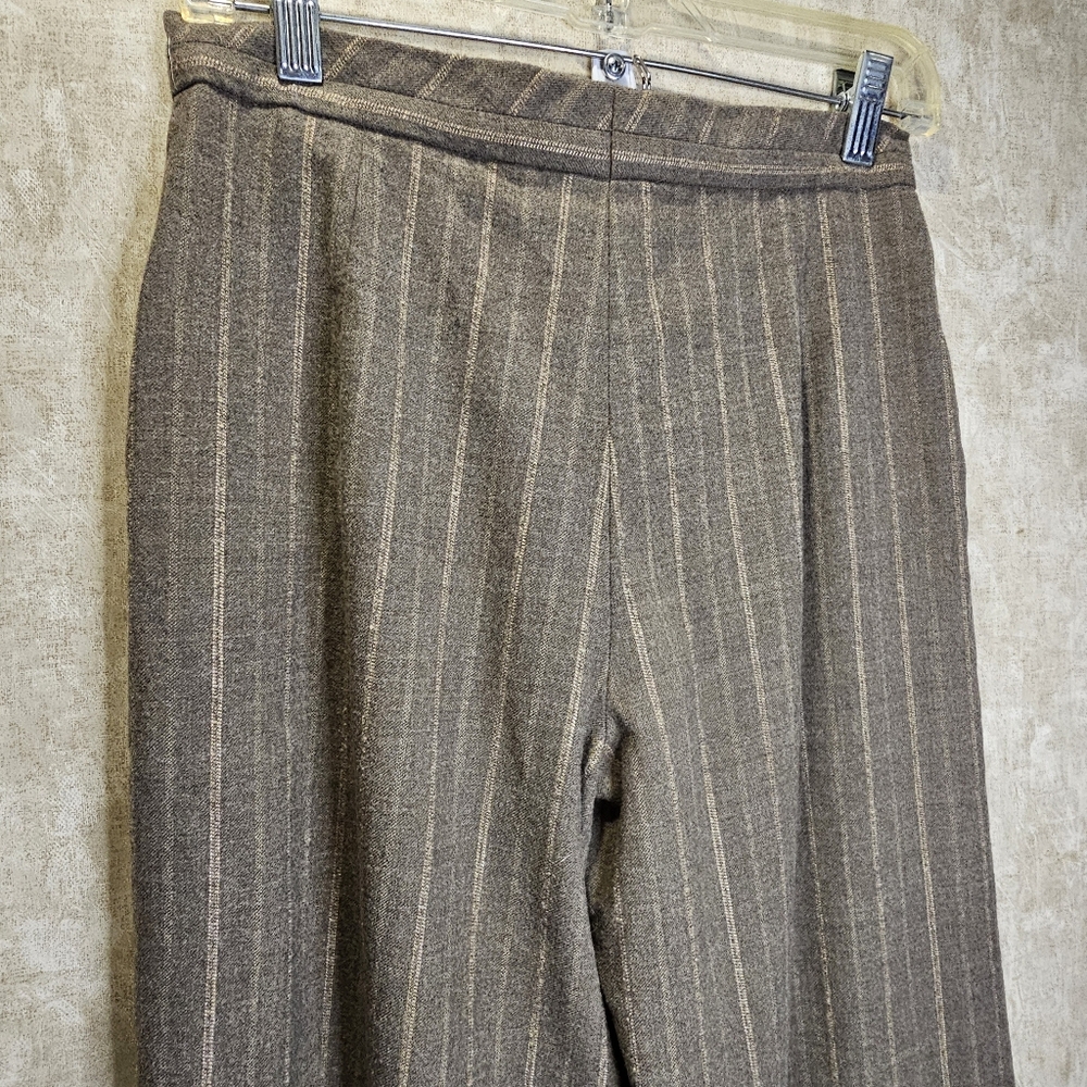 Escada Wool Striped Wide-Leg Trousers Women's Size 26x32 - Picture 8 of 10